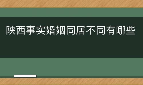 陕西事实婚姻同居不同有哪些