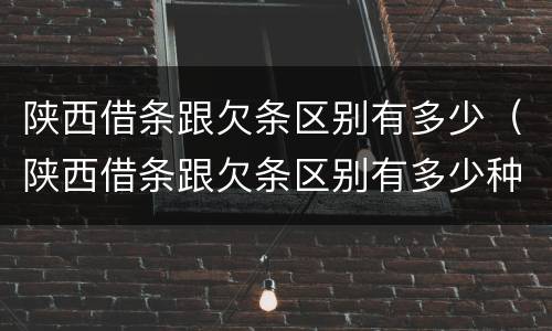 陕西借条跟欠条区别有多少（陕西借条跟欠条区别有多少种）