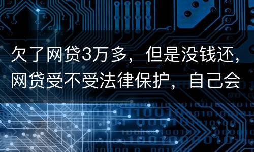 欠了网贷3万多，但是没钱还，网贷受不受法律保护，自己会承担什么责任