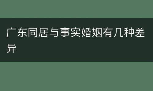 广东同居与事实婚姻有几种差异