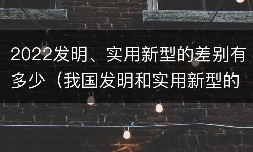 2022发明、实用新型的差别有多少（我国发明和实用新型的标准）