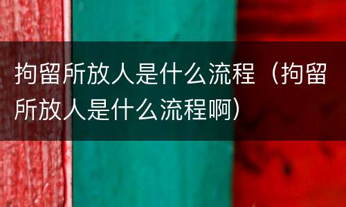 拘留所放人是什么流程（拘留所放人是什么流程啊）