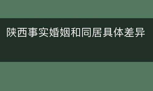陕西事实婚姻和同居具体差异