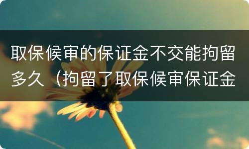 取保候审的保证金不交能拘留多久（拘留了取保候审保证金多少）