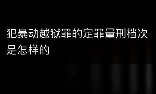 犯暴动越狱罪的定罪量刑档次是怎样的
