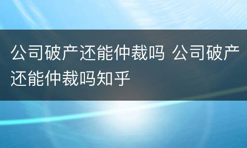 公司破产还能仲裁吗 公司破产还能仲裁吗知乎