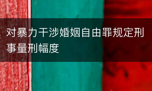 对暴力干涉婚姻自由罪规定刑事量刑幅度