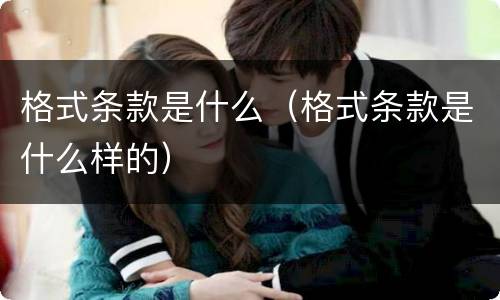 格式条款是什么（格式条款是什么样的）