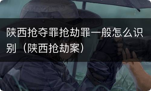 陕西抢夺罪抢劫罪一般怎么识别（陕西抢劫案）