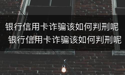 银行信用卡诈骗该如何判刑呢 银行信用卡诈骗该如何判刑呢知乎