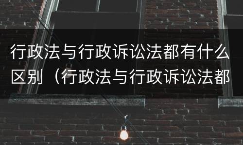 行政法与行政诉讼法都有什么区别（行政法与行政诉讼法都有什么区别和联系）