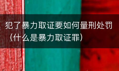 犯了暴力取证要如何量刑处罚（什么是暴力取证罪）