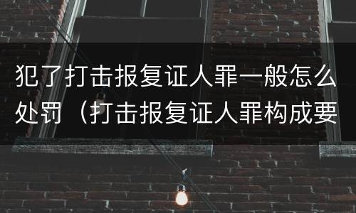 犯了打击报复证人罪一般怎么处罚（打击报复证人罪构成要件）