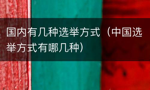 国内有几种选举方式（中国选举方式有哪几种）