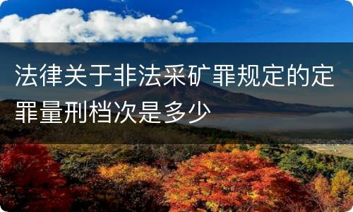 法律关于非法采矿罪规定的定罪量刑档次是多少