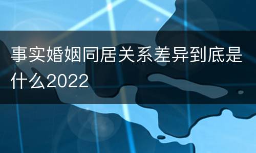 事实婚姻同居关系差异到底是什么2022