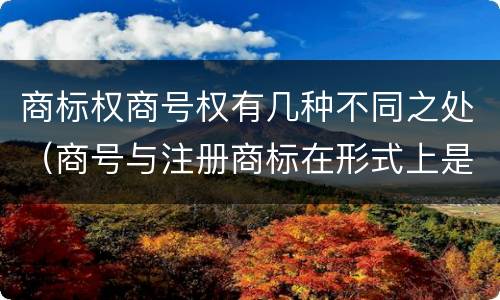 商标权商号权有几种不同之处（商号与注册商标在形式上是一样的）