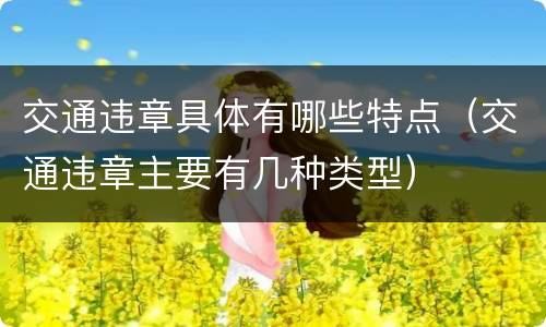 交通违章具体有哪些特点（交通违章主要有几种类型）
