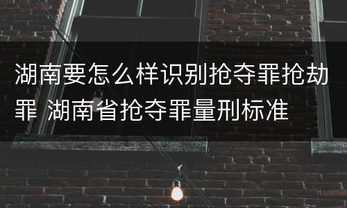 湖南要怎么样识别抢夺罪抢劫罪 湖南省抢夺罪量刑标准