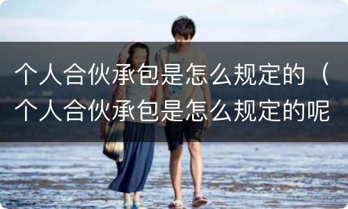 个人合伙承包是怎么规定的（个人合伙承包是怎么规定的呢）