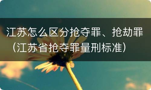 江苏怎么区分抢夺罪、抢劫罪（江苏省抢夺罪量刑标准）