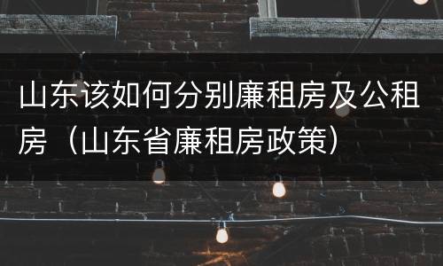 山东该如何分别廉租房及公租房（山东省廉租房政策）