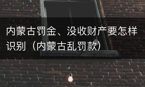 内蒙古罚金、没收财产要怎样识别（内蒙古乱罚款）