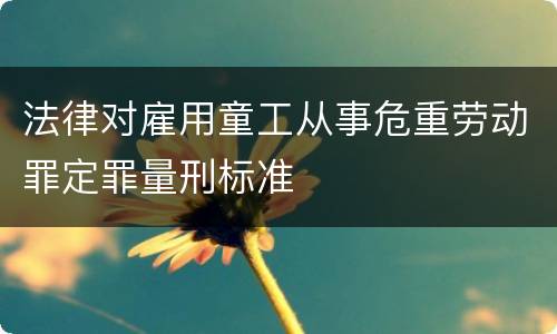 法律对雇用童工从事危重劳动罪定罪量刑标准