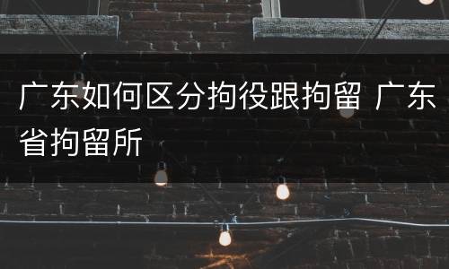 广东如何区分拘役跟拘留 广东省拘留所