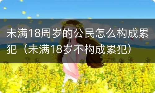 未满18周岁的公民怎么构成累犯（未满18岁不构成累犯）