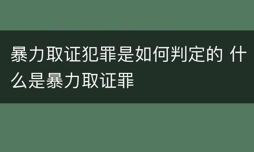 暴力取证犯罪是如何判定的 什么是暴力取证罪