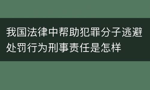我国法律中帮助犯罪分子逃避处罚行为刑事责任是怎样