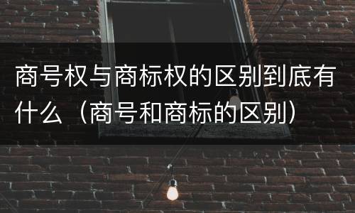 商号权与商标权的区别到底有什么（商号和商标的区别）