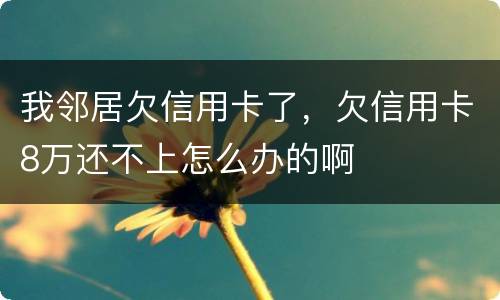 我邻居欠信用卡了，欠信用卡8万还不上怎么办的啊