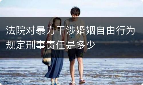 法院对暴力干涉婚姻自由行为规定刑事责任是多少