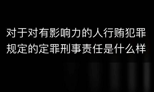 对于对有影响力的人行贿犯罪规定的定罪刑事责任是什么样的