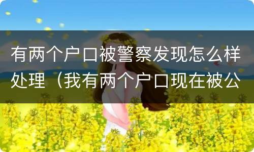 有两个户口被警察发现怎么样处理（我有两个户口现在被公安局查出来了）