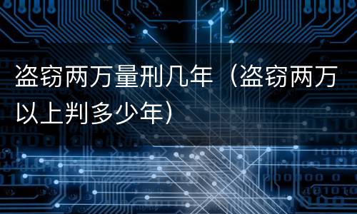 盗窃两万量刑几年（盗窃两万以上判多少年）