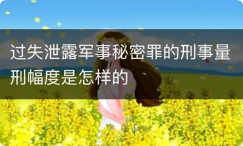 过失泄露军事秘密罪的刑事量刑幅度是怎样的