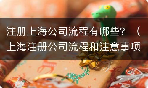 注册上海公司流程有哪些？（上海注册公司流程和注意事项）