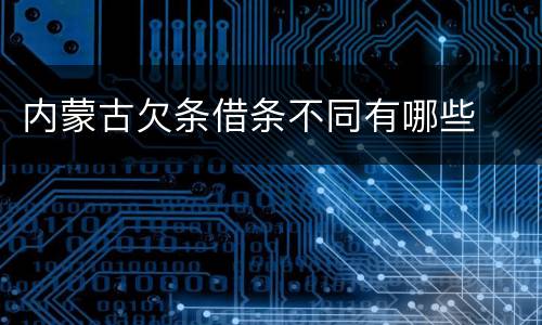 内蒙古欠条借条不同有哪些