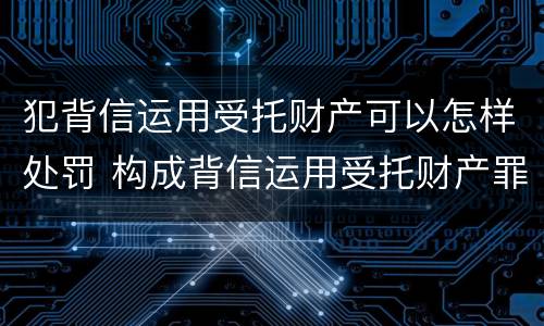 犯背信运用受托财产可以怎样处罚 构成背信运用受托财产罪的立案标准是