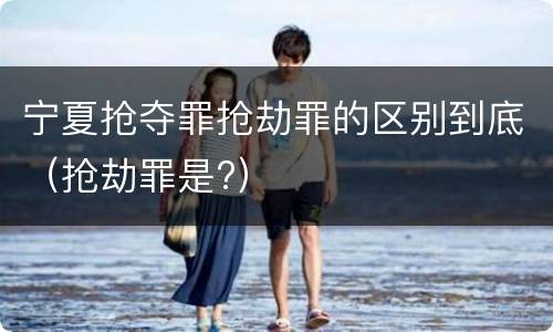 宁夏抢夺罪抢劫罪的区别到底（抢劫罪是?）