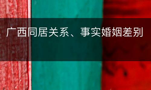 广西同居关系、事实婚姻差别