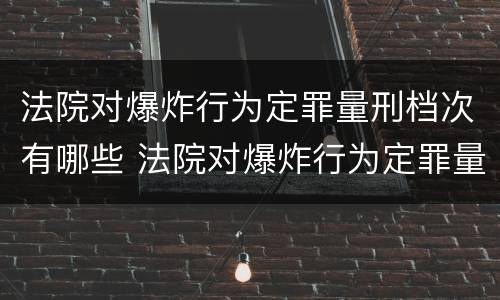 法院对爆炸行为定罪量刑档次有哪些 法院对爆炸行为定罪量刑档次有哪些要求 法院对爆炸行为定罪量刑档次有哪些 法院对爆炸行为定罪量刑档次有哪些要求