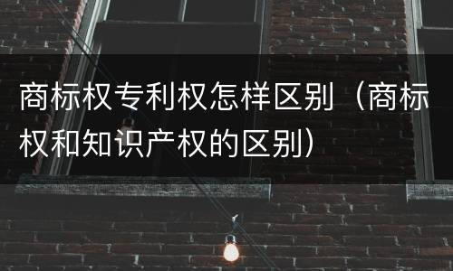 商标权专利权怎样区别（商标权和知识产权的区别）