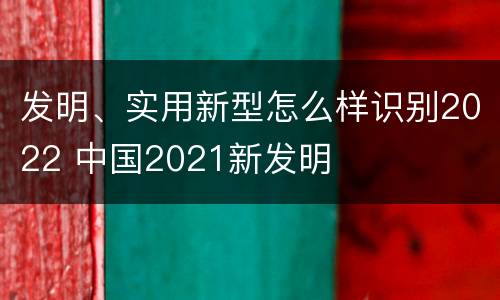 发明、实用新型怎么样识别2022 中国2021新发明