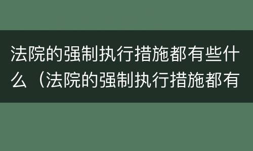 法院的强制执行措施都有些什么（法院的强制执行措施都有些什么呢）