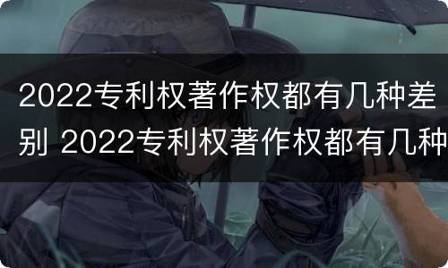 2022专利权著作权都有几种差别 2022专利权著作权都有几种差别