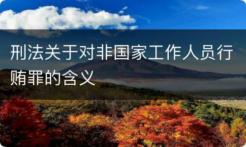 刑法关于对非国家工作人员行贿罪的含义